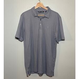 Men's Size L Travis Mathew Excursion Knit Dark Grey Gray Polo Golf Casual